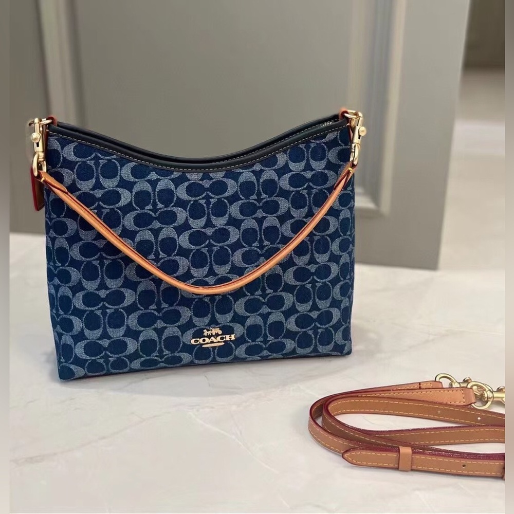 NEW Limited Coach Medium Laurel Shoulder Bag In Signature Denim CY702 - Picture 3 of 10